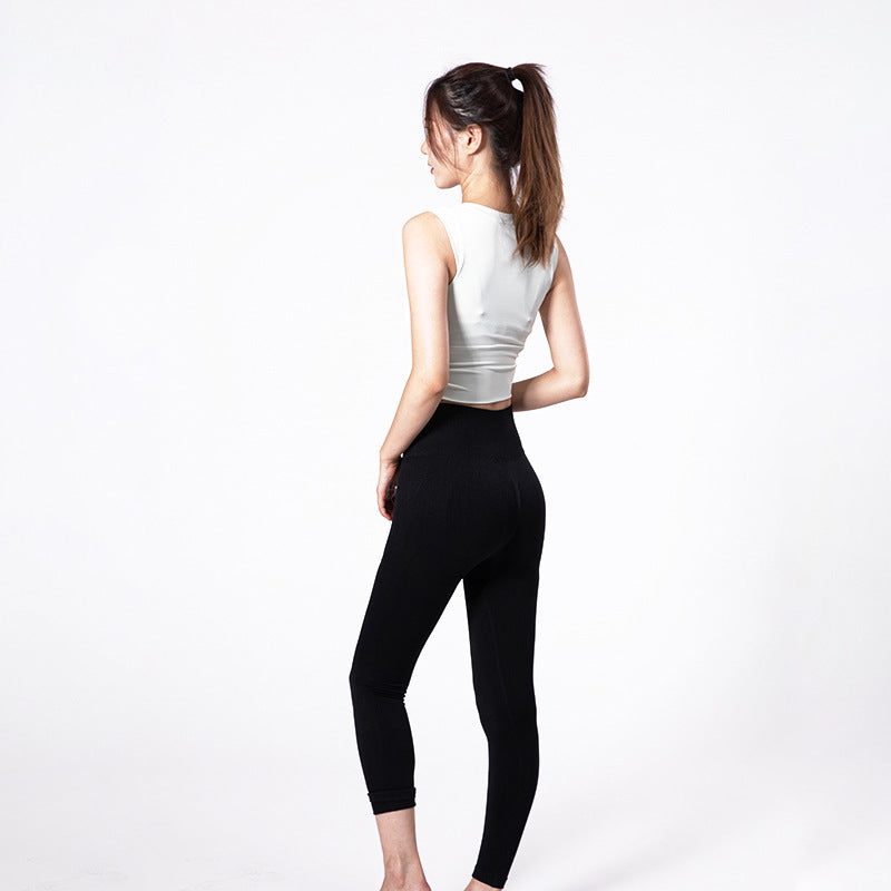 Damen Hochwertiges Funktions-Set mit sportlichem Cropped Top und High-Waist Leggings EB