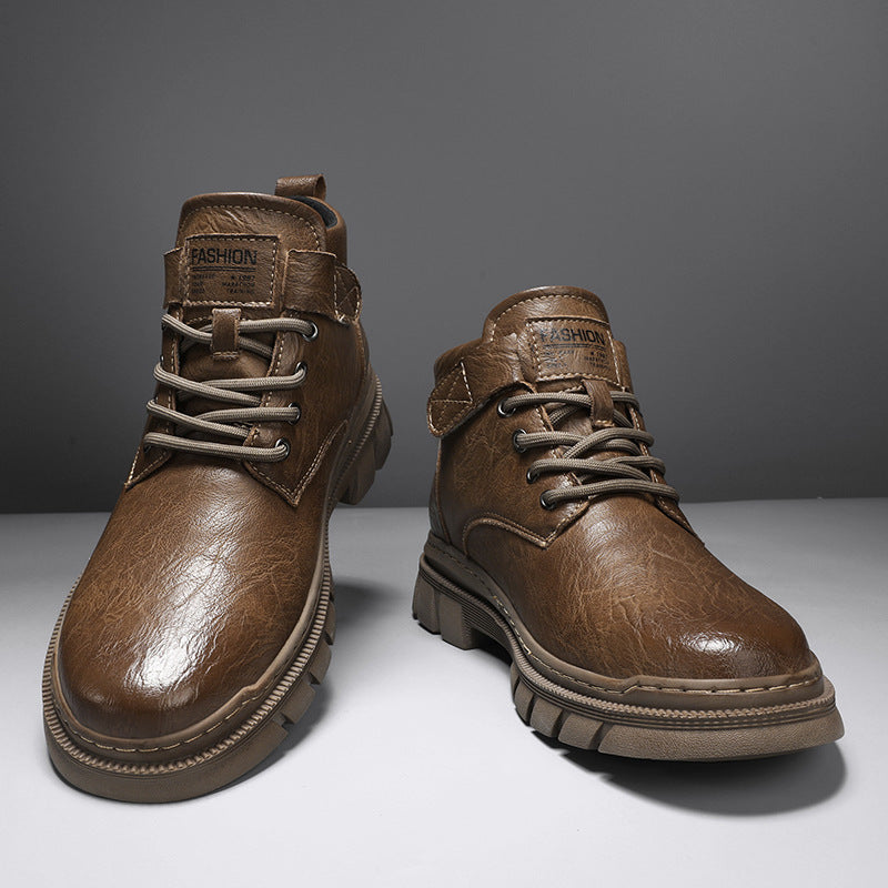 Damen Komfortable Leder-Winterstiefeletten mit robuster Sohle EB