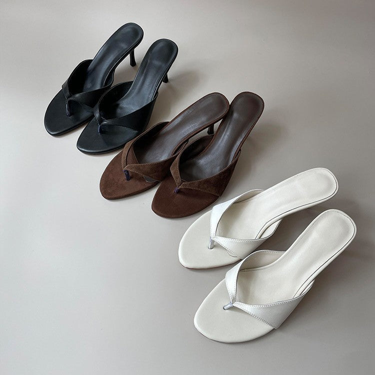 Damen elegante Slingback-Pantoletten mit geschwungenem Riemendesign EB
