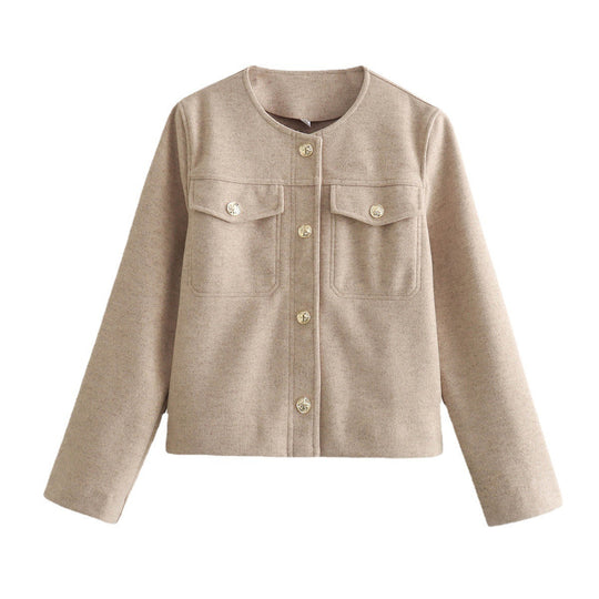 Damen moderne Jacke aus weichen Materialien mit strukturiertem Design EB