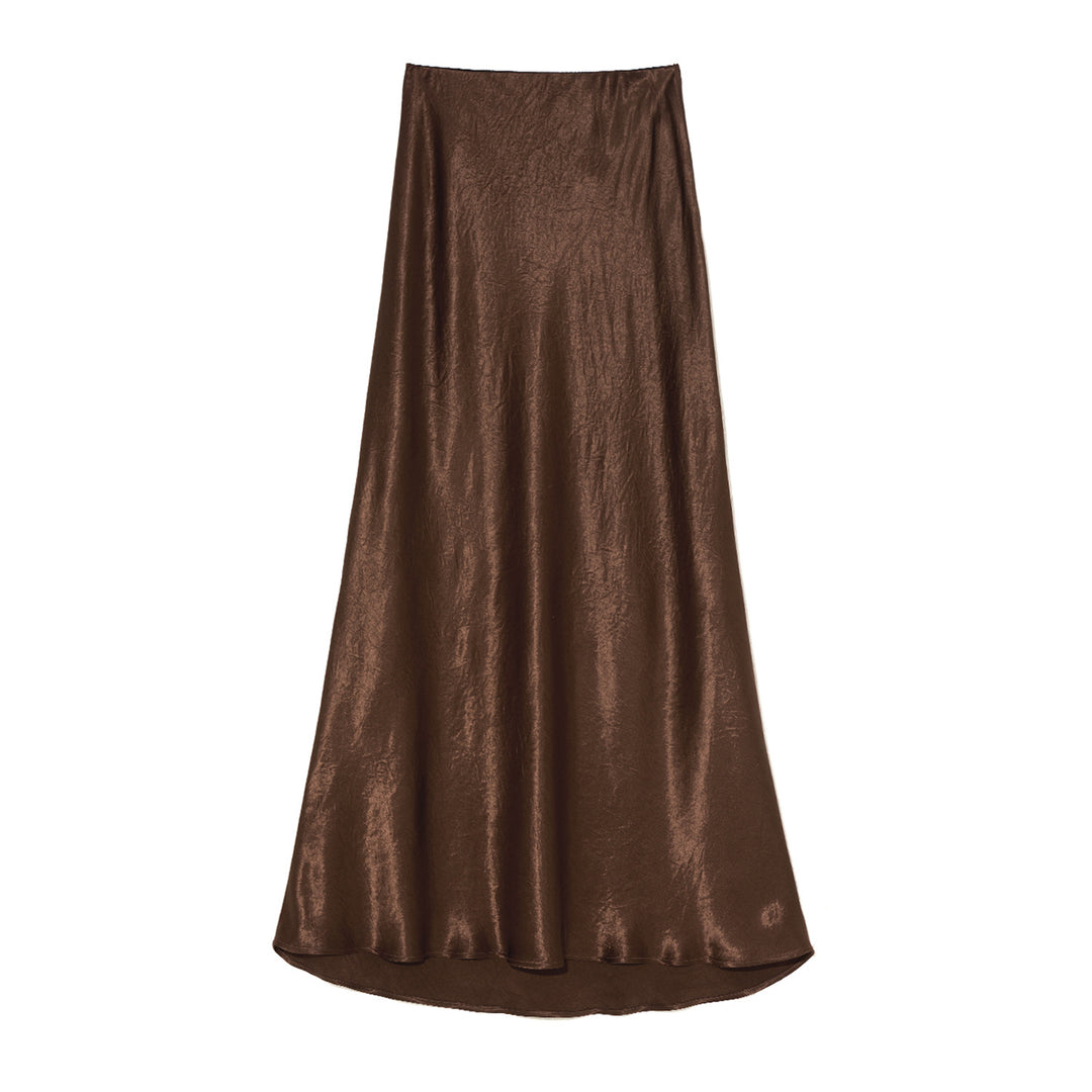 Damen Eleganter Maxirock aus satinierter Viskose EB