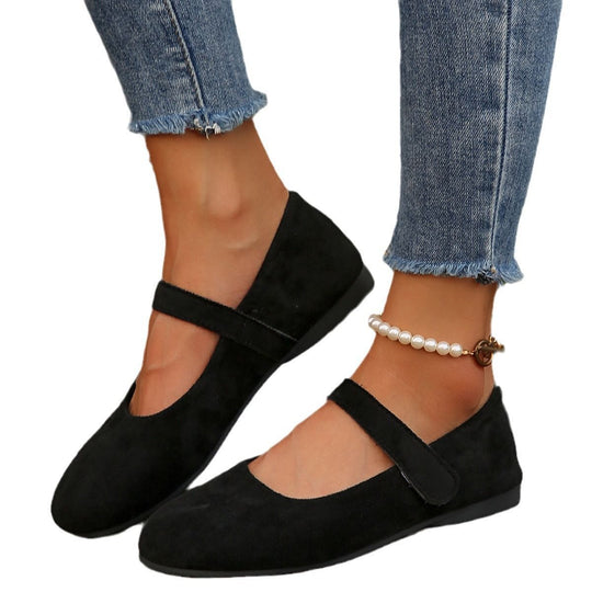 Damen Ballerinas mit elegantem Klettverschluss und atmungsaktivem Obermaterial EB