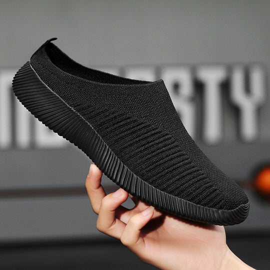 Damen nan ultraleichter Slip-On-Freizeitschuh mit nahtlosem Netzstrick, ergonomischer Fersenlasche und flexibler Wellenlaufsohle EB