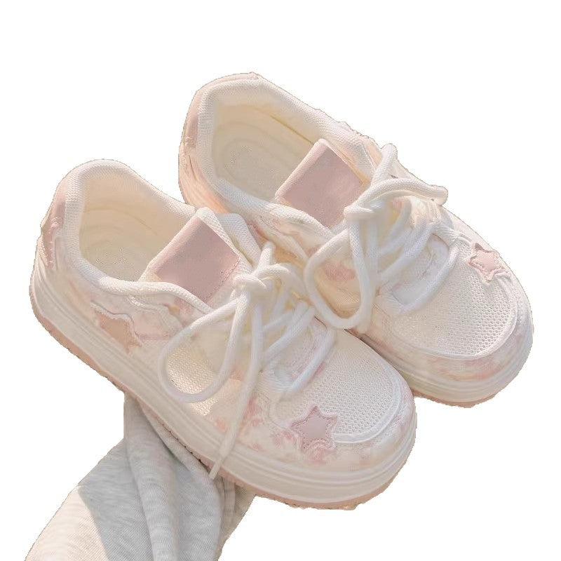 Damen bequeme Sneaker mit modischem Sternenmotiv EB