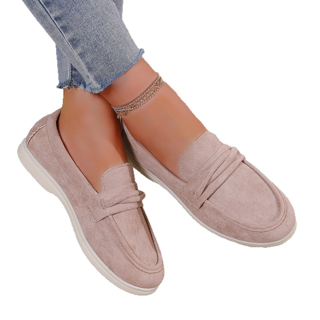 Damen Mokassins mit weichem Kunstleder und elastischem Riemendesign EB
