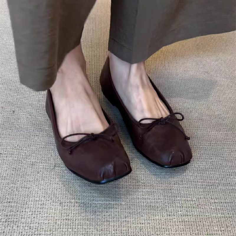 Damen Ballerinas mit eleganter Schleifenverzierung und weichem Leder EB
