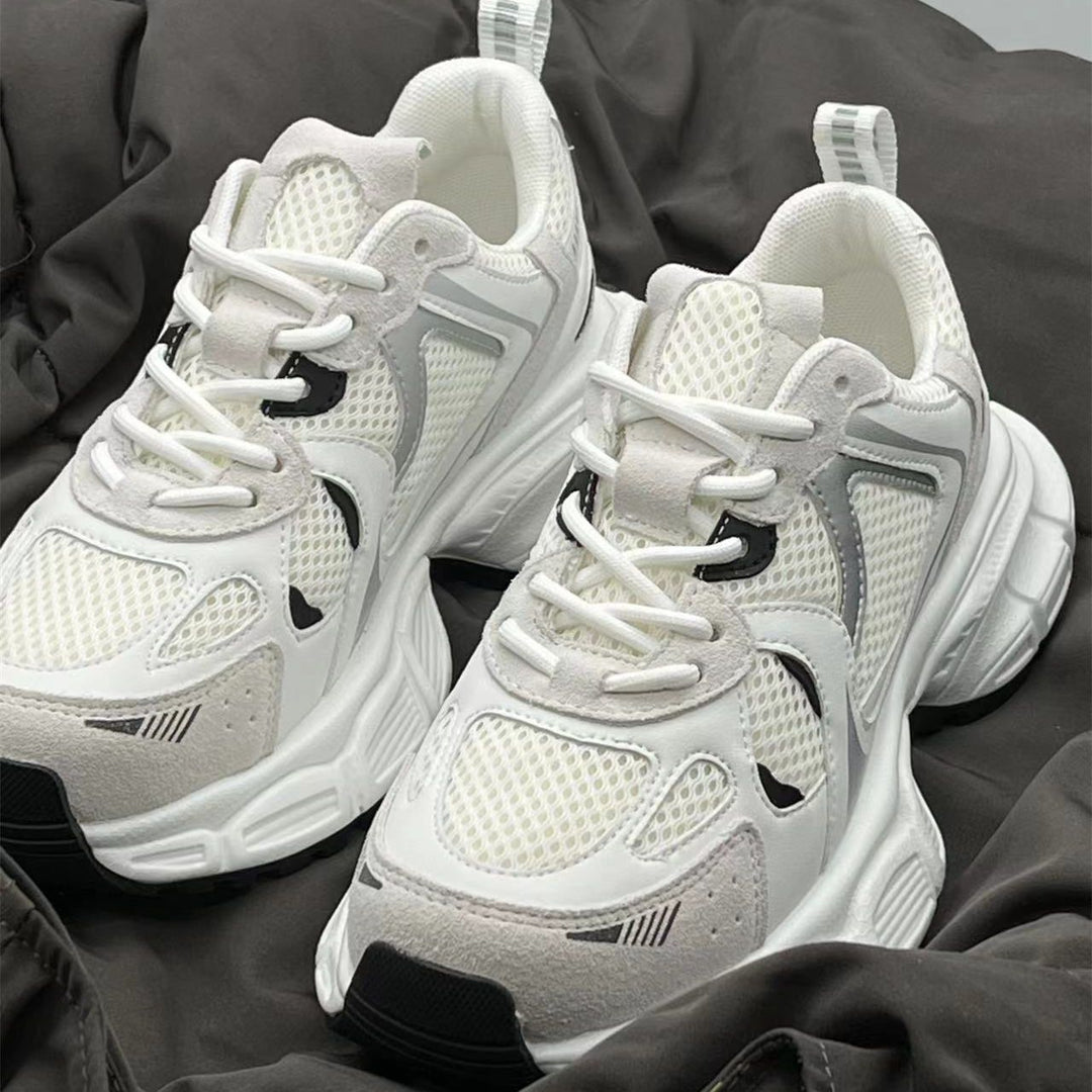 Damen Sportliche Chunky Sneakers mit atmungsaktiven Mesh-Einsätzen und robustem Sohlenprofil EB