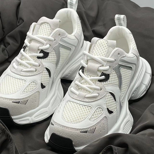 Damen Sportliche Chunky Sneakers mit atmungsaktiven Mesh-Einsätzen und robustem Sohlenprofil EB