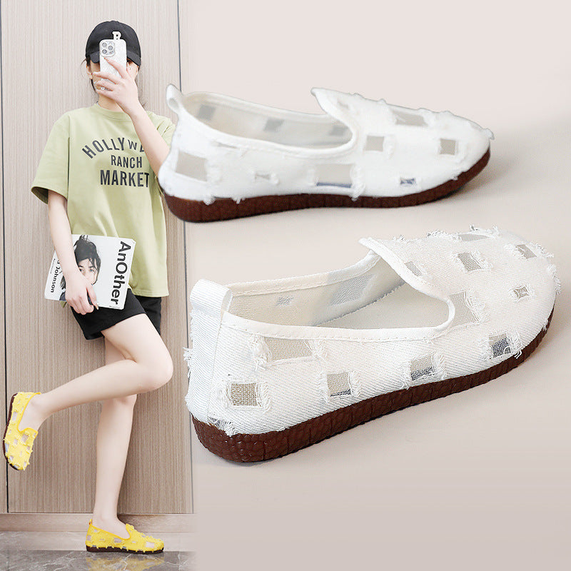 Damen modische Freizeitschuhe mit durchlässigem Obermaterial und rutschfester Sohle EB