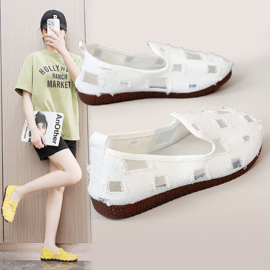 Damen modische Freizeitschuhe mit durchlässigem Obermaterial und rutschfester Sohle EB