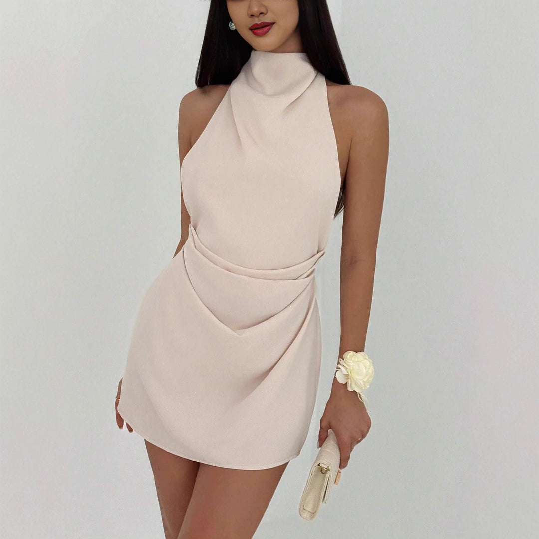 Damen Skaterkleid mit hohem Kragen und figurbetontem Schnitt EB