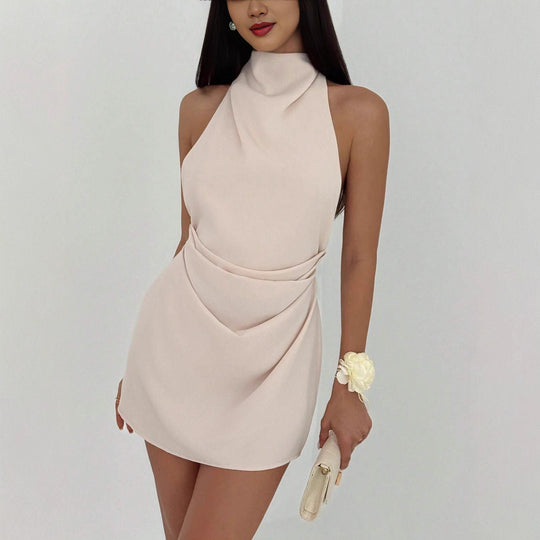 Damen Skaterkleid mit hohem Kragen und figurbetontem Schnitt EB