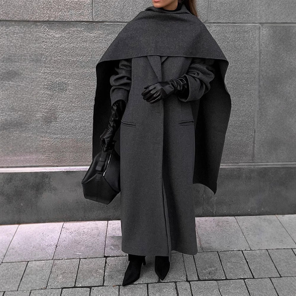 Damen eleganter Umhangmantel mit doppelt gefüttertem Design EB
