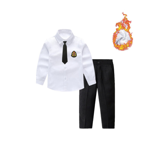 Damen Festlicher Anzug mit Hemd, Hose, Hosenträgern und Fliege EB