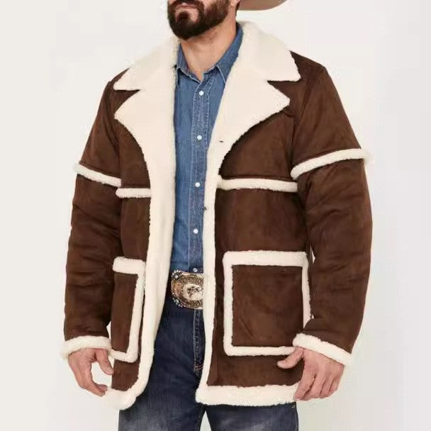 Herren Lässige und gefütterte Outdoor-Jacke mit großen Taschen EB