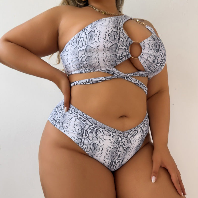 Damen Asymmetrisches Cut-Out Bikini-Set EB