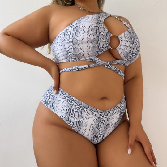 Damen Asymmetrisches Cut-Out Bikini-Set EB