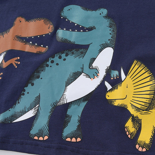 Jungen T-Shirt mit niedlichen Dinosaurier-Applikationen EB
