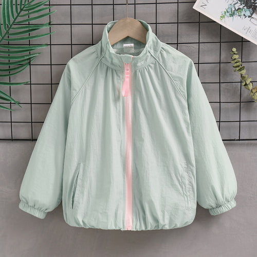 Damen nan leichte winddichte Sommerjacke mit Stehkragen elastischen Bündchen R&B