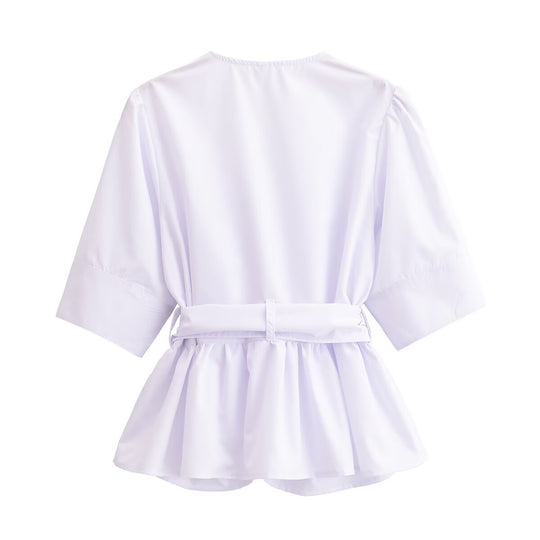Damen elegante Bluse mit Schleifendetails EB