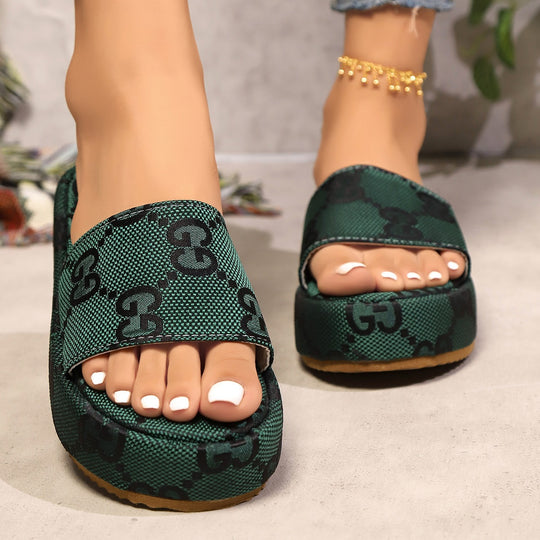 Damen Modische Flip-Flop Pantoletten mit Komfort-Ausschnitt EB