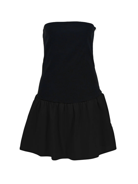Damen Bandeau-Kleid mit frischem und fließendem Rock EB