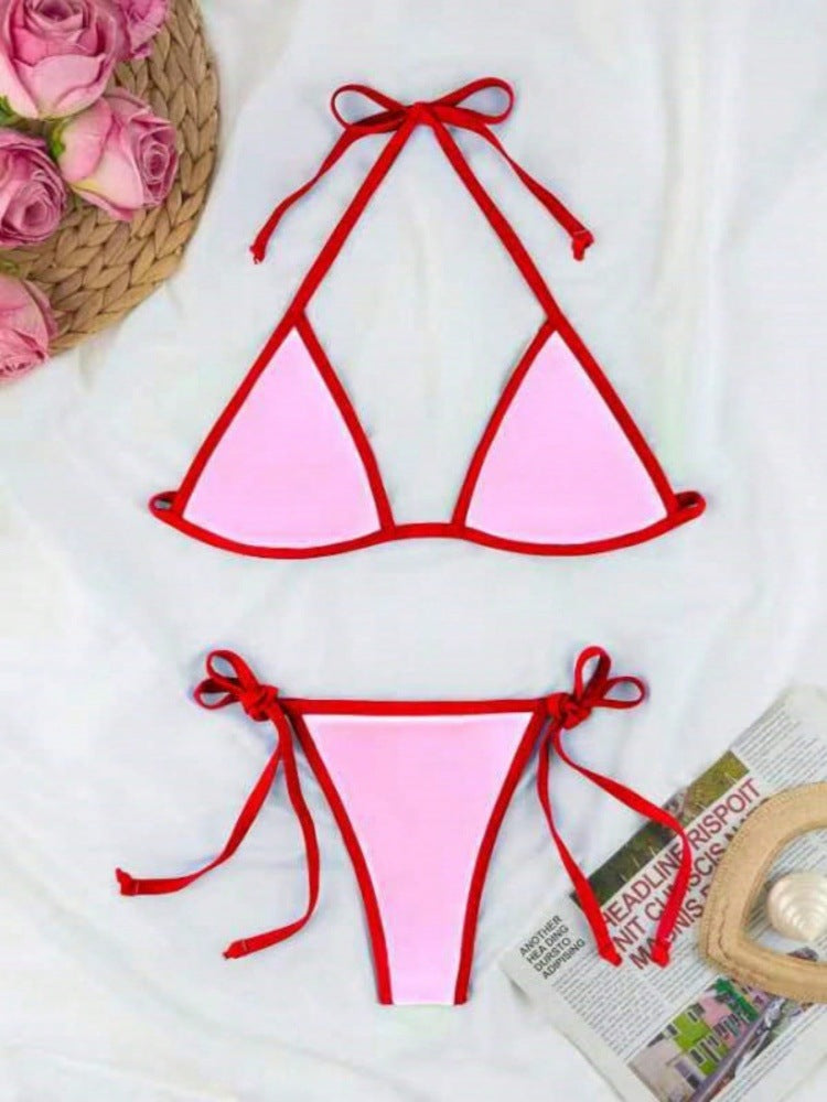 Damen Triangel-Bikini-Set mit individuell anpassbarem Kordelzug EB