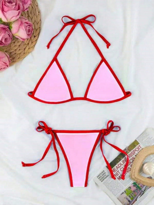Damen Triangel-Bikini-Set mit individuell anpassbarem Kordelzug EB