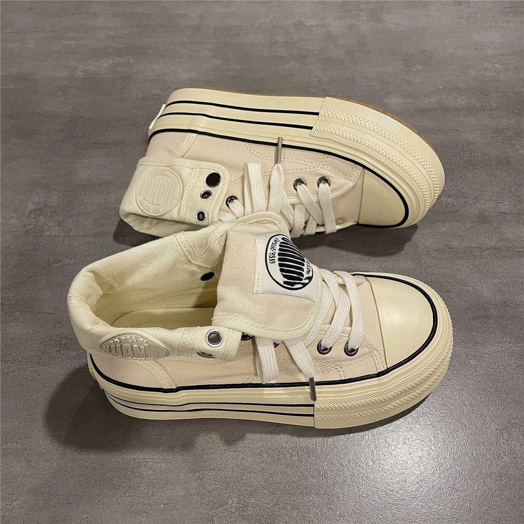 Damen High-Top Sneakers mit dicker Gummisohle und seitlichem Reißverschluss EB