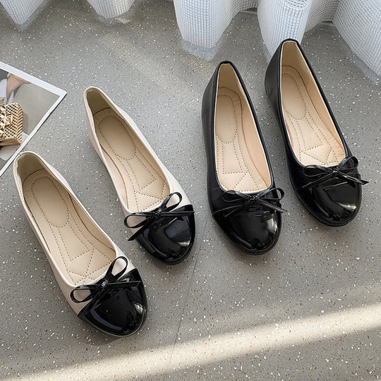 Damen elegante Ballerinas mit modischer Schleifenapplikation EB