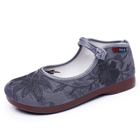 Damen Modische Ballerinas mit floralem Stickdesign EB