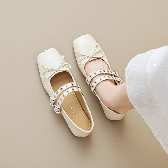 Damen Ballerinas mit modischen Schnallen und elegantem Schnitt EB