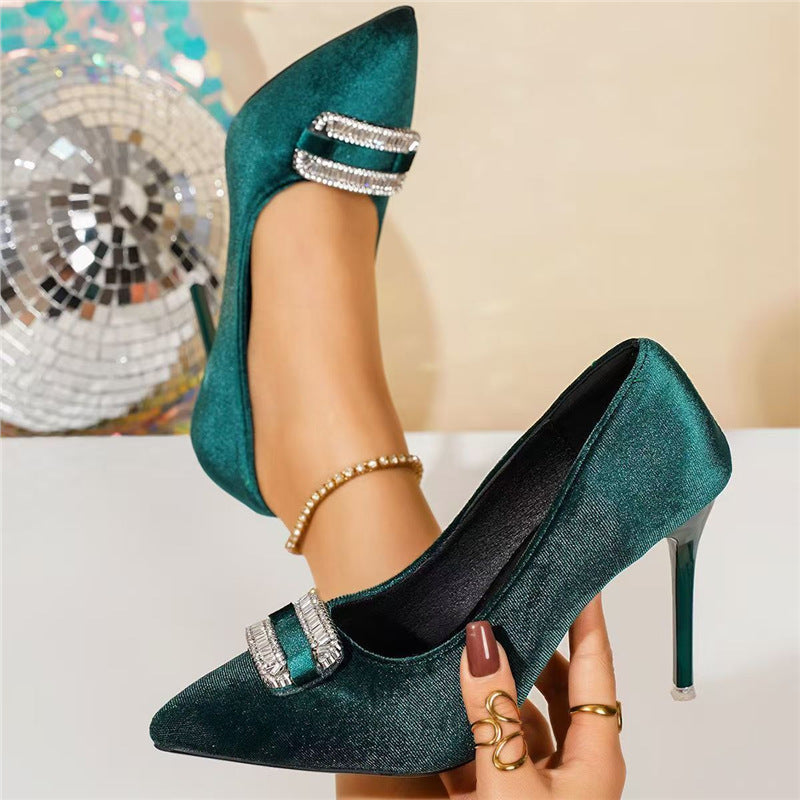 Damen eleganter und funkelnder Stiletto-Pumps EB