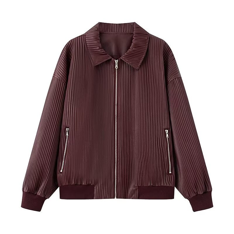 Damen modische Steppjacke mit schickem Rippenmuster EB