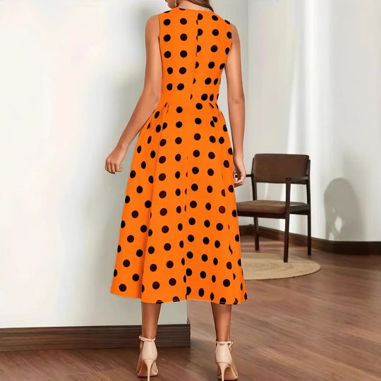 Damen A-Linie Kleid mit Polka-Dots EB