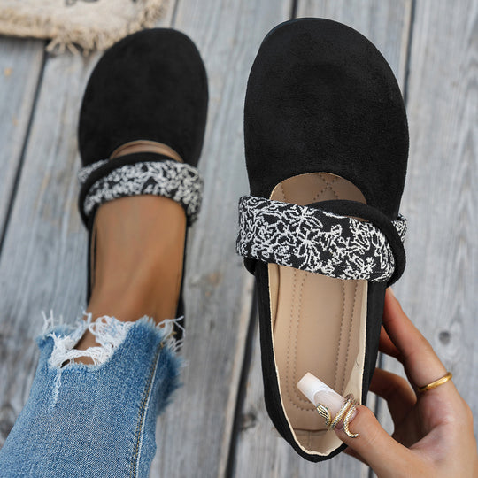 Damen bequeme Mokassins mit dekorativem Riemendesign EB