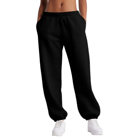 Damen nan schmale High‑Waist Sweat-Jogginghose mit hohem Komfortbund, verstellbarem Kordelzug und elastischen Knöchelbündchen EB