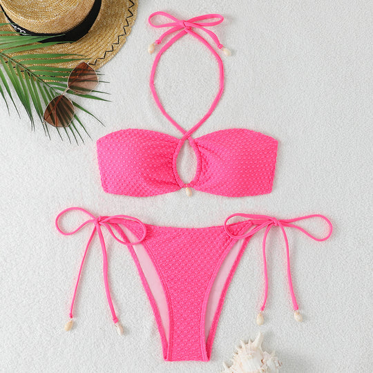 Damen Bikini-Set mit innovativem Bindemuster und modischem Cut-Out EB