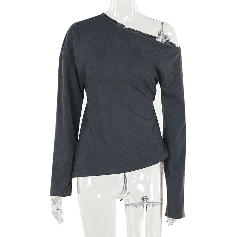 Damen asymmetrisches Langarmoberteil EB