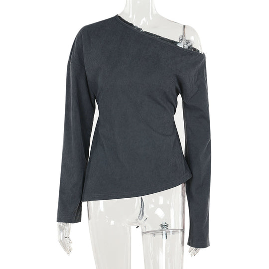 Damen asymmetrisches Langarmoberteil EB