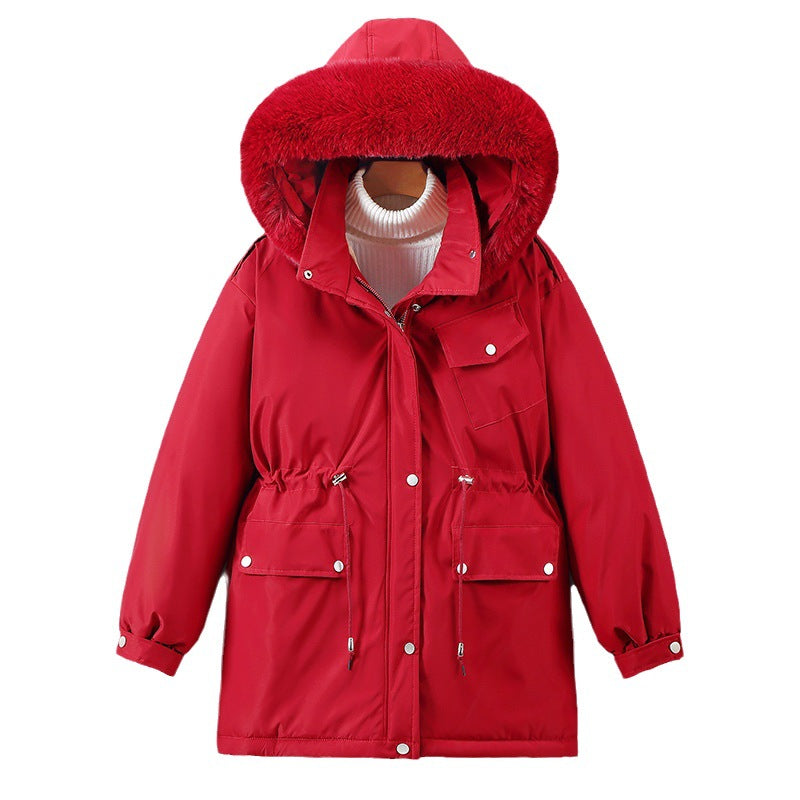 Damen Isolierte Winterjacke mit abnehmbarem Kunstpelzkragen und großzügigen Taschen EB