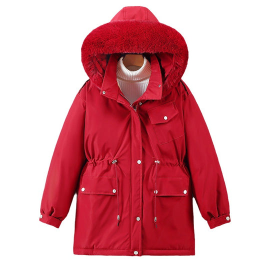 Damen Isolierte Winterjacke mit abnehmbarem Kunstpelzkragen und großzügigen Taschen EB