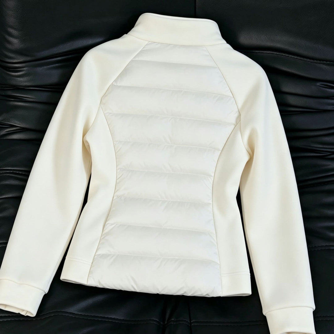 Damen nan Hybrid-Steppjacke mit wattierter Front, Raglanärmeln und hochschließendem Kragen EB