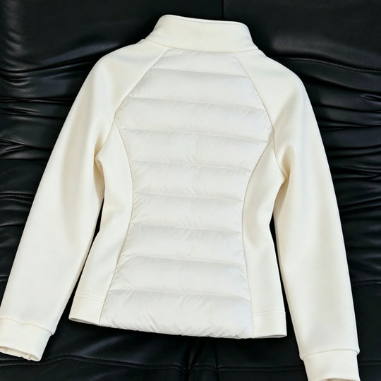 Damen nan Hybrid-Steppjacke mit wattierter Front, Raglanärmeln und hochschließendem Kragen EB