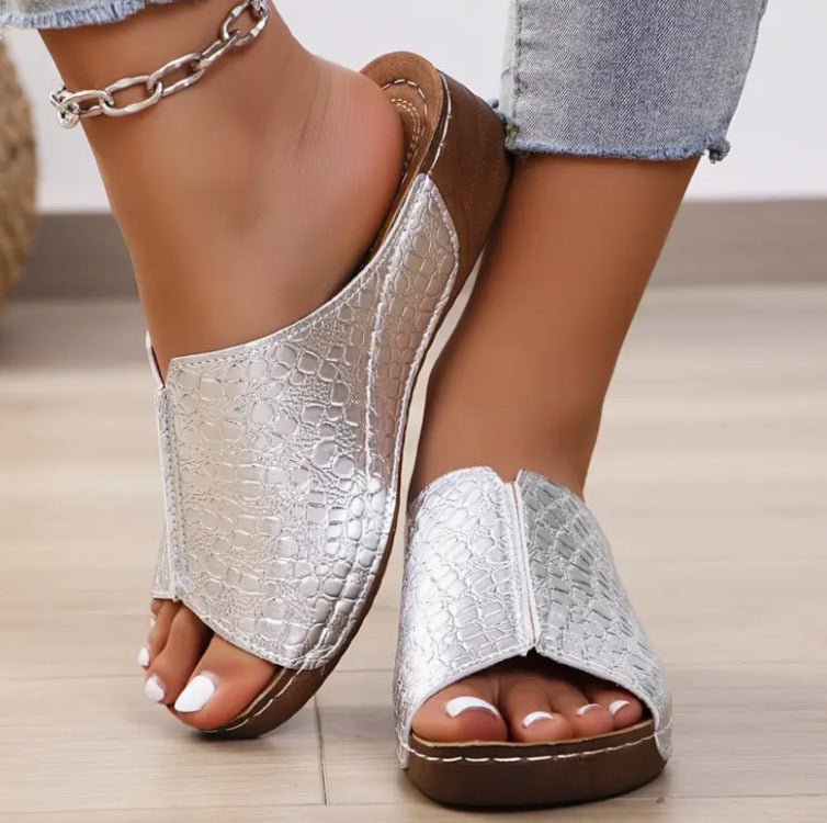 Damen Komfortable Clogs mit Glitzer-Design und anatomischem Fußbett EB