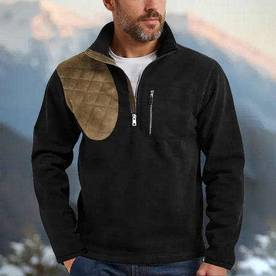 Herren Stepppullover mit hochwertiger Halbdurchgängiger Reißverschluss und Taschen EB