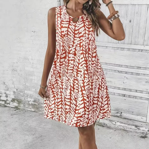 Damen Verspieltes Sommerkleid mit romantischem Schnitt und Schlüssel-Ausschnitt EB