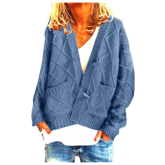 Damen Grobstrick-Cardigan mit praktischen Taschen und modernem Schnitt EB