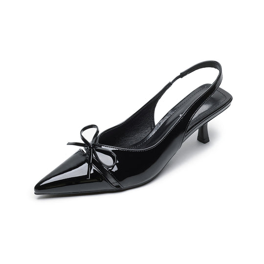 Damen Slingback-Pumps mit modischem Schleifendesign und elegantem Lackfinish EB