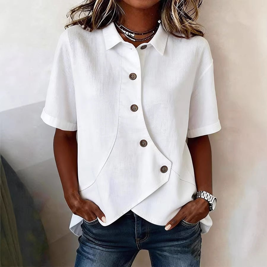 Damen Besonders gestaltete Bluse mit einzigartigem Knopfdetail EB